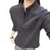 Dark Gray Half-Zip Thermal Innerwear Men's High Neck Long Sleeve T-Shirt with Raglan SleeveWarm Base Layer for Autumn and Winter