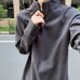 Dark Gray Half-Zip Thermal Innerwear Men's High Neck Long Sleeve T-Shirt with Raglan SleeveWarm Base Layer for Autumn and Winter