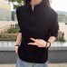 Dark Gray Half-Zip Thermal Innerwear Men's High Neck Long Sleeve T-Shirt with Raglan SleeveWarm Base Layer for Autumn and Winter