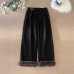 Fleece-Lined Thickened Lamb Velvet Pants Wide Leg High Waist Slimming Versatile Straight Corduroy Sweatpants