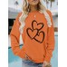 Valentine's Day printed pullover sweatshirt