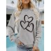 Valentine's Day printed pullover sweatshirt