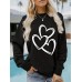 Valentine's Day printed pullover sweatshirt