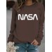 Round neck NASA printed pullover sweatshirt