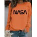 Round neck NASA printed pullover sweatshirt
