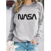 Round neck NASA printed pullover sweatshirt