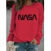Round neck NASA printed pullover sweatshirt