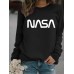 Round neck NASA printed pullover sweatshirt