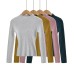 High neck long sleeved elastic slim fit top