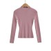 High neck long sleeved elastic slim fit top