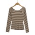 Striped long sleeved slim fit top