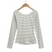 Striped long sleeved slim fit top