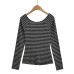 Striped long sleeved slim fit top