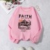 Back collar with velvet sweatshirt round neck letter print