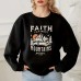 Back collar with velvet sweatshirt round neck letter print