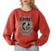 Back collar with velvet sweatshirt round neck letter print