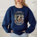 Back collar with velvet sweatshirt round neck letter print