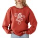 Back collar with velvet sweatshirt round neck letter print