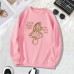 Back collar with velvet sweatshirt round neck letter print