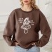 Back collar with velvet sweatshirt round neck letter print