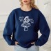 Back collar with velvet sweatshirt round neck letter print