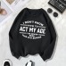 Back collar with fleece sweatshirt round neck ACTMY print