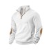 Small square stand up collar half zip top for men
