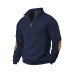Small square stand up collar half zip top for men