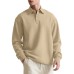 Solid color men's long sleeved polo shirt loose sweatshirt