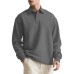 Solid color men's long sleeved polo shirt loose sweatshirt
