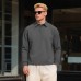 Solid color men's long sleeved polo shirt loose sweatshirt