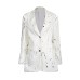 Hollow out printed straight button mini suit