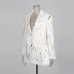 Hollow out printed straight button mini suit