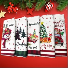 Christmas Kitchen Towels, Cute Absorbent Dish Cloths for Holiday Decor & Cleaning