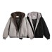 Haired collar hooded cotton jacket for men and women