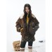Cotton jacket with fur collar and fleece