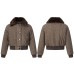 Cotton jacket with fur collar and fleece