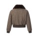 Cotton jacket with fur collar and fleece