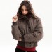 Cotton jacket with fur collar and fleece