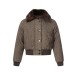 Cotton jacket with fur collar and fleece