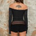 Lace collar with patchwork lace long sleeves