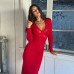 Hip hugging sexy waist cinching lace patchwork spicy girl dress