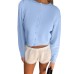 Simple and versatile woolen cardigan button casual long sleeved top for women