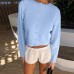 Simple and versatile woolen cardigan button casual long sleeved top for women