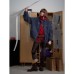 Washed denim cotton jacket with cotton jacket