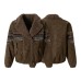 Cotton jacket with fur collar and fleece