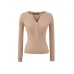 Hooded long sleeved V-neck slim fit top