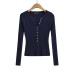 Hooded long sleeved V-neck slim fit top
