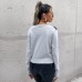 Women's diamond grid long sleeved short top