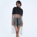 Chic Zipper Fringe Loose Top INS Casual Fashion Women's外套 for Party